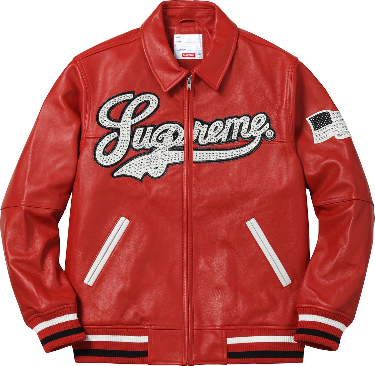 Uptown Studded Leather Varsity Jacket view 5